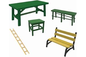 KILOKITS 1/72 3 Set Panchine Tavolo Sedia Scale Kit Modello Militare Diorami Casa delle Bambole Interni Scenari