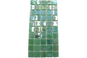 Armena 15wj25 1.5x1.5cm glänzend Glasmosaik Dunkel Grün 5x10 Stück