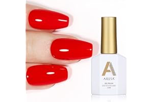 AILLSA Red Gel Nail Polish, Soak Off UV Lamp 15 ML Shiny Red Gel Polish, Gel Nail Varnish, Nail Art Manicure DIY at Home Gift for Her