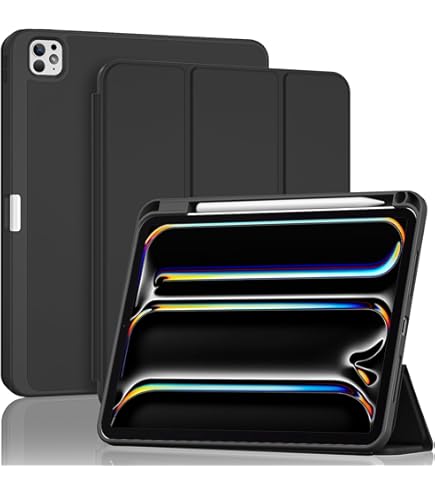 Fintie Magnetic Case For IPad Pro 11-inch (M5) 2025 / (M4) 2024 - [Built-in Pencil Holder] Multiple Angles Viewing Hard Shell Smart Stand Cover, Auto Sleep/Wake, Blossom