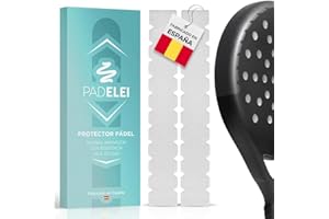 PADELEI Padel-Schlägerschutz, transparent, gezackt, 2 Stück, Padelschutz mit rauer Oberfläche, Maße 450 x 51 mm