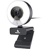 NexiGo N960E 1080P 60FPS Webcam with Light, Software Included, Fast AutoFocus, Built-in Privacy Cover, USB Web Camera, Dual S