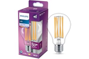 Lampada Philips LED Cassic E27, 150 W, a goccia, trasparente, bianco neutro
