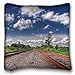Produktbild Custom Characteristic ( Nature rails cross tiess railway images pebble sky field colors paints ) Pillowcase Cover 16"X16" One Side suitable for Queen-bed PC-Green-9522