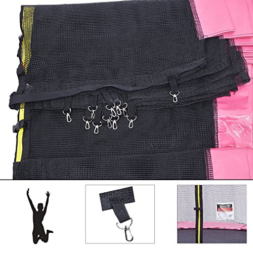 Premium Trampolin neonpink 183 244 305 366 427cm mit Netz Sicherheitsnetz Gartentrampolin für Kinder - 6