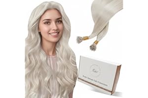 Hetto Nano Hair Extensions Real Human Hair 22 Inch Blonde Nano Hair Extensions Invisible Nano Beads Extensions Remy Human Hair Straight 50s 50g #60