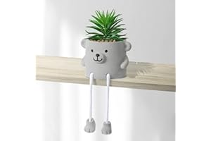 Dremisland Sztuczna roślina doniczkowa, urocza, sztuczna roślina sukulentowa z wiszącą nogą, niedźwiedź, sztuczna sukulent, roślina doniczkowa, dekoracja do domu, biura, salonu, na biurko, półka na książki