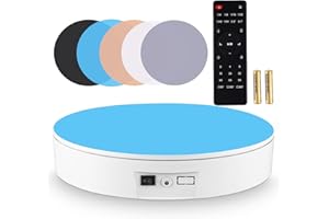BAOSHISHAN Table Tournante Rotative électrique Tableau d'affichage de la télécommande pour la Photographie vidéo en Direct 360 degrés 220v (60kg, 32cm, Blanc)