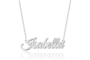 UMAGICBOX Cadena con nombre [Personalizable], 14 tipos de letra para elegir, colgante personalizable de acero inoxidable chapado en oro de 18 quilates y plata de ley, regalo inolvidable para ella