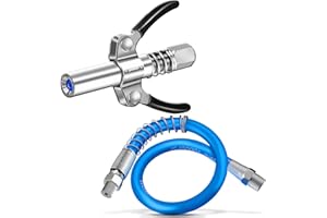 Forhome Coupler für Fettpresse, Fettpresse Kupplung, Fettpresse Mundstück, Fettpresse für Schmiernippel mit 30cm Schlauch, Geeignet für Alle Arten von Fettkompressoren