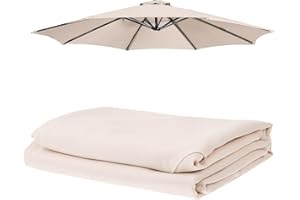 CABILOCK Replacement Parasol Canopy 8 Arms 3M Garden Parasol Replacement Canopy, Polyester UV Protection Waterproof，for Outdoor Garden Deck Backyard Sun Shade (Umbrella Cloth ONLY)