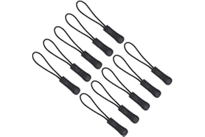 TWEAL Tiradores de Cremallera con Cremallera de 50 Piezas Tiradores de Extensión Zipper Pulls Reemplazo de Etiqueta de Cremallera para Mochilas, Ropa Deportiva(Negro)