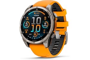 Garmin fēnix® 8-47 mm AMOLED Sapphire Premium Multisport GPS Smartwatch, Long-Lasting Battery, Dive-Rated, Built-in LED Flashlight, Titanium Spark Orange/Graphite Band