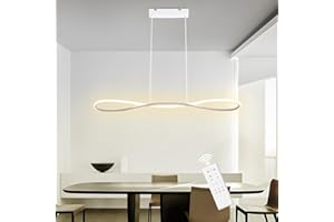 LXJCSM Lampada a Sospensione Moderna a LED, Lampada da Cucina da 90 cm Dimmerabile, Lampada a Sospensione Regolabile in Altezza per Soggiorno, Lampadario Camera da Letto da 32W(Bianco)