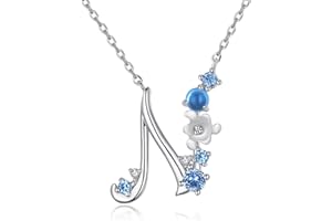 VIKI LYNN Collier Pendentif Lettre Initial A en Mon Collier Prénom Personnalisé en argent fin 925 et Oxyde de zircon Idée cadeau noël pour vos amis Vente seule