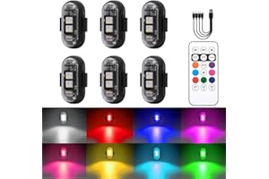 MINSEZHI LED Strobe Drone Light,LED Strobe Lights,8 Colors USB Anti Collision Light,Rechargable Led Flash,for Drone Night Flying,Fits for DJI Mini 4 Pro,Avata 2,Mini 4k and All RC Drones Accessory.(6PCS)