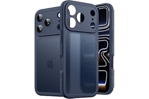 JETech Funda Mate para iPhone 17 Pro 6,3 Pulgadas, Protección Antigolpes contra Caídas Grado Militar, Protección Completa Lente Cámara, Carcasa Respaldo Translúcida Esmerilada (Azul Oscuro)