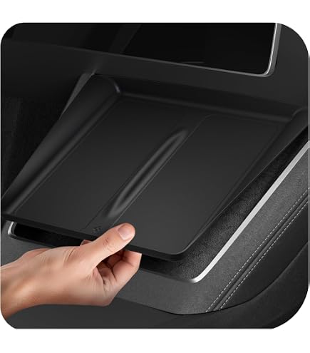 Tampon De Rangement Silicone Noir Pour Console Centrale Tesla Model S/X (2022-2024) - Accessoire Aftermarket Neuf