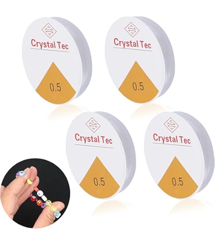 300 m spoel elastiek voor armbanden, 0,4 mm transparant, elastische sieradendraad met parelnaald voor het maken van sieraden, halskettingen, doe -het-zelf knutselen (4 stuks