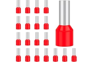 100 Stück Aderendhülsen 10mm², Hanibos Aderendhülsen set Kabelendhülsen Isolierte Aderhülsen für Drahtverbindung(10mm²x12mm)