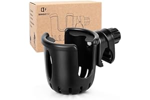BUNDLEPRO Porte-gobelet universel pour poussette, vélo, chariot ou déambulateur, s'adapte à la plupart des tasses
