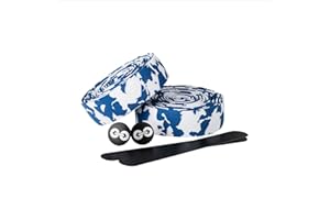 URBAN ZWEIRAD Resistente Nastro per Il Manubrio della Bici - Camo Blu Bianco - Inclusi Tappi di Chiusura e Strisce adesive - Super Antiscivolo e Facile da Applicare - 200cm x 3cm (Camo Blu Bianco)