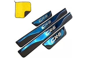ENFILY 4 Stücke Für Mazda CX-5 CX5 CX 5 2013-2017 Edelstahl Auto Schwelle Schutz Einstiegsleisten, Pedal Door Sill Aufkleber Kratzschutz Abdeckung Dekor Zubehör (BLUE)