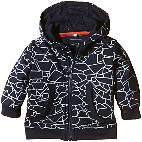 NAME IT Baby Boys Nitnars Nb Cu Swe Cardigan Ger 515 Hooded Long Sleeve Sweatshirt, Multicoloured (dress Blues), 0-3 Months (Manufacturer size: 62)