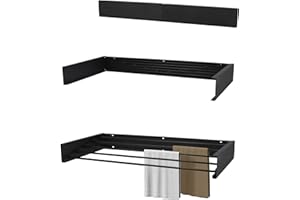 ‎KROMS KROMS Wäscheständer Ausziehbar Full Color Schwarz 80cm – 4m Trockenlänge - Wäschetrockner Wand - Wäscheständer Wand