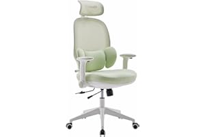 MUSSO T30 Krzesło biurowe dla dzieci, ergonomiczne krzesło obrotowe 3D, podparcie lędźwiowe / głębokość siedziska, podłokietniki 2D, zagłówek, regulacja wysokości 45°, obicie z siatki, do szkoły