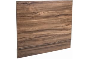 Aquariss 700mm Walnut Effect End Straight Wrapped Wood Bath Panel