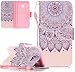 Produktbild Nnopbeclik Hülle Leder Für Samsung Galaxy A3 2017 Flip Case Echt, Folio PU Leather Handytasche Brieftasche Schutz Etui Schale, Bunt Gemalt Blume Case Multi Muster Wallet Bookstyle Handyhülle mit Standfunktion Karteneinschub und Magnetverschluß Bumper Pour Samsung Galaxy A3 2017 [Sonnenblume]