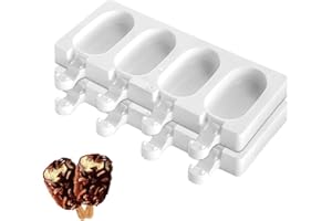 HOMKEEN Eis am Stiel Formen, 2 Stück Silikon Eis am Stiel Form Eis am Stiel Maker mit 50 Stäbchen, Lebensmittelqualität BPA-frei Popsicle Formen für Dessert, Schokolade DIY
