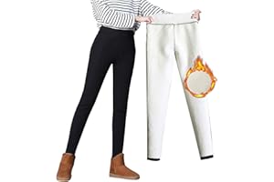 Aitop Womens Leggings Fleece Lined Winter Warm Thick Chunky High Waisted Leggings Pants Leggings Full Length Velvet Stretchy Tights Thermal Fluffy Pants Elastic Thermal Sherpa Leggings Winter Basic