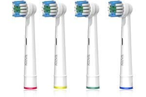 ICOVE Electric Toothbrush Heads 4X, Compatible with Oral-B Braun Electric Toothbrush, Precision Clean Professional brush Replacement Head for Oral B (4 Count, Pack of 1)