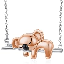 Collana Con Ciondolo Koala Carino In Acciaio Inossidabile, Placcata Oro 18K, Gioielli Animali Per Donne E Ragazze, Regalo Con Sacchetto