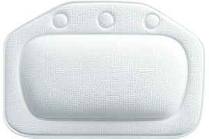KFSCIP Bath Pillow, Bath Pillows for Head and Neck, Soft PVC Bath Cushion for Bathtub, 31 X 21 X 2.5 Cm, White, Ideal for Relaxing and Spa Experience