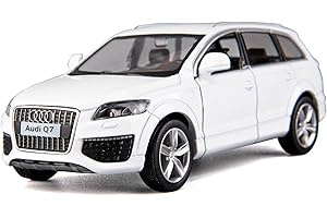 RMZ City 1/36 Scale Compatible with Audi Q7 Casting Car Model, Zinc Alloy Toy Car for Kids, Pull Back Vehicles Toy Truck for Toddlers Kids Boys Girls Gift White