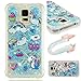 Produktbild LuckyW Samsung S5 Hülle Flüssig, Silikon Transparent Handyhülle für Samsung Galaxy S5 Glitzer Dynamische Fließend Flüssigkeit Diamant Schwimmend Treibsand Tasche - Einhorn