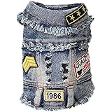Sild Coole Vintage Washed Denim Jacke Jumpsuit Blau Jean Kleidung für kleine Haustiere Hund Katze/6Styles XS-XXL