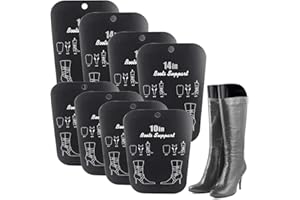 JINGYOU 8Pcs Black Plastic Women Boot Trees Shaper Form Inserts Thicken Long Automatic Stand Support Shaping Tool Shoe Trees Tall Short Boot Shaper Insert Pads Knee,women And Men Preventing Creasing Bending