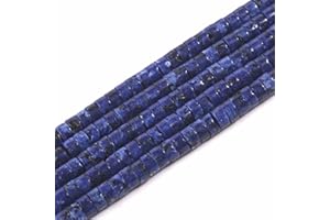 ACYUNLEI 1 Strang 4x2mm natürliche Edelsteinperlen Heishi Perlen, lose flache runde ungefärbte Zylinder flache Abstandshalter Steinperlen für Armband Ohrringe Schmuckherstellung,Lapislazuli