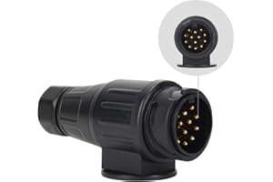 OPP ULITE 13 Pin Electric Trailer Plug 12V Trailer Adapter Round 13 Pole Wiring Plug Towbar Towing Socket Converter for Vehicle Trailer Caravan Truck RV Boat (TP01A-13)