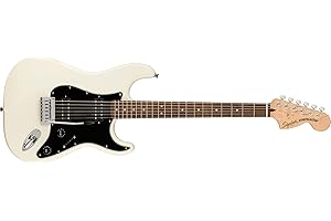 Fender by Squier Affinity Series Stratocaster HH Chitarra Elettrica, Tastiera in Lauro, Battipenna Nero, Olympic White