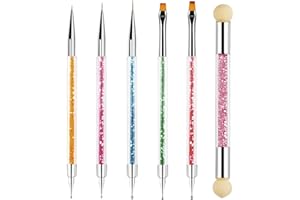 Sularpek 6 szt. pędzli do zdobienia paznokci, zestaw narzędzi do kropkowania z podwójną końcówką, narzędzie do kropkowania paznokci, pędzle do paznokci z 1 podwójną końcówką, aplikator do