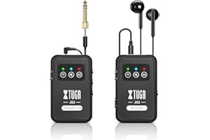 XTUGA Systèmes de retours in-Ear avec écouteur, Système IEM Stéréo 2.4G avec Émetteur & Récepteur en Mode Mono et Stéréo