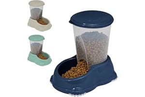 CAT CENTRE Smarty Snacker Bowl 1.5L Automatic Gravity Dry Food Dispenser Snacks Dog Rabbit Small Animal Premium Pet Supplies Kittens Healthy Feeder Dark Blue