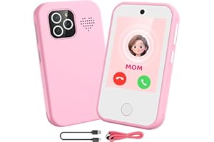 Tosaju Téléphone Portable 4G pour Enfants avec Double caméra écran Tactile de 2,8 Pouces Jouet éducatif pour garçons et Filles de 3, 4, 5, 6, 7, 8, 9 Ans Cadeau d'anniversaire Rose