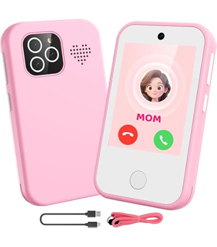 Kids Mobile Phone Kids Camera Mobile Phone Kids Toy with Phone Card with 28 Games SOS Camera Music Alarm Clock Unicorn Gift Toys 3-9 Years Gifts