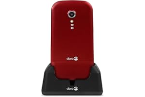 Doro 2404 Teléfono Móvil 2G con Tapa para Mayores con Teclas Grandes, Botón SOS y Base de Carga
